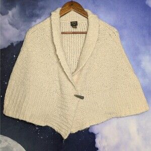 Alpaca Wool Poncho Cape Cream Cozy Cabincore Cottagecore Lagenlook Boho One Size